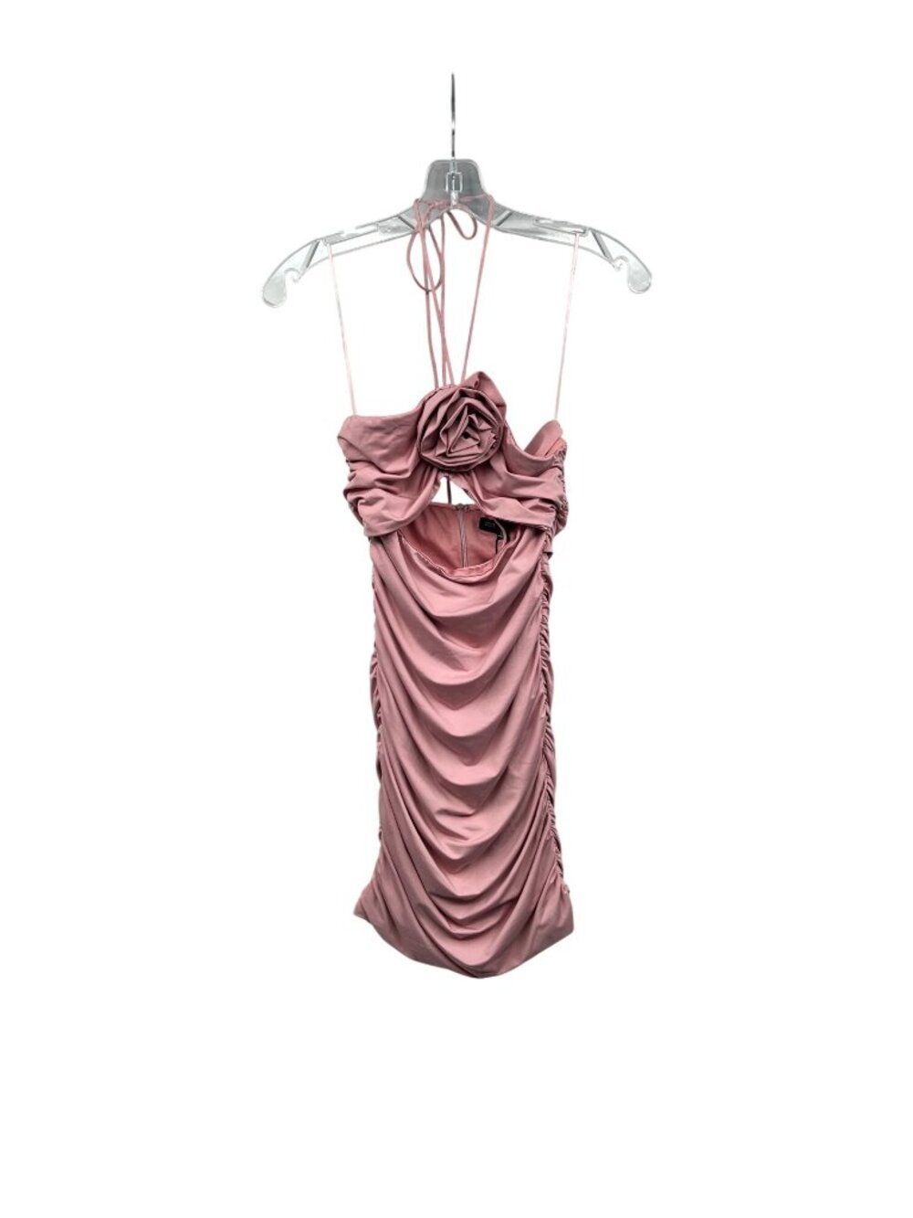 Cotton Candy LA Mini Dress Halter Ruched Cut Out Pink Size Small New